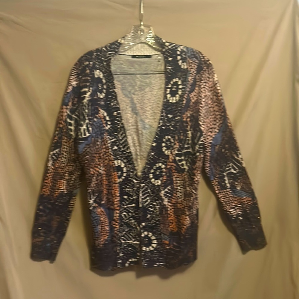 Nie & Zoe bohemian print cardigan sweater size large